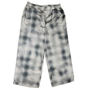 Alfani Wide Leg Plazzo Pants Women's Size XL Green Plaid High-Rise 36WX29L NWT